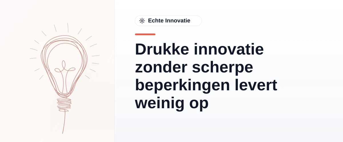 Drukke innovatie zonder scherpe beperkingen levert weinig op