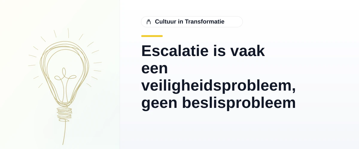 Escalatie is vaak een veiligheidsprobleem, geen beslisprobleem