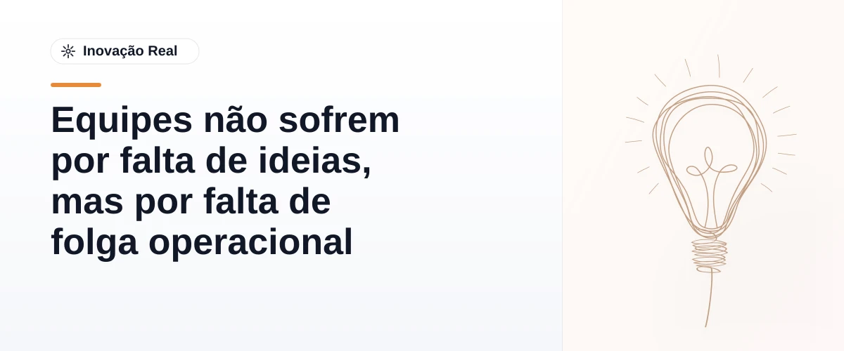 Equipes não sofrem por falta de ideias, mas por falta de folga operacional