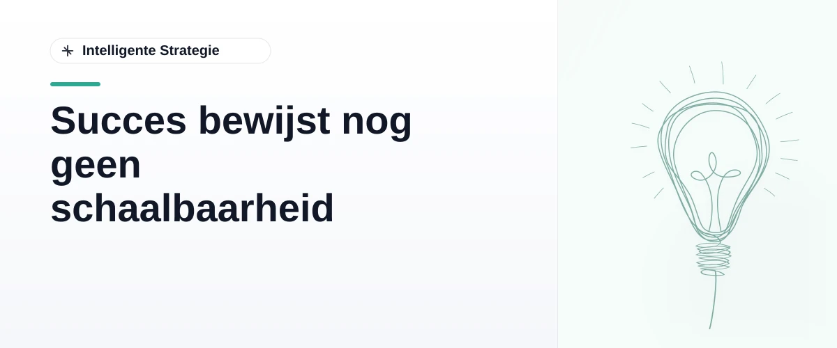 Succes bewijst nog geen schaalbaarheid