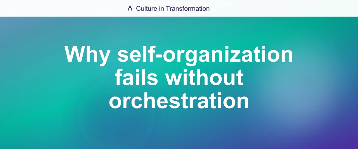 Why self-organization fails without orchestration